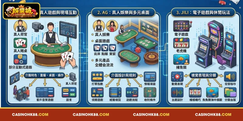 娛樂城 網站 常見 遊戲 品牌、供應商 及 產品 分類
